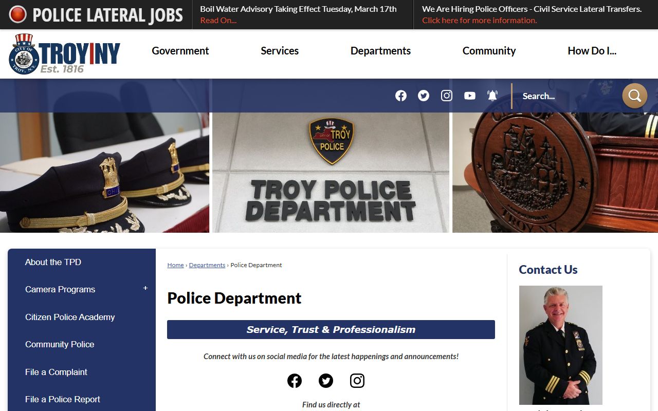 Troy criminal history records
