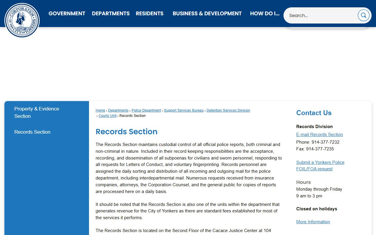 Yonkers criminal history records