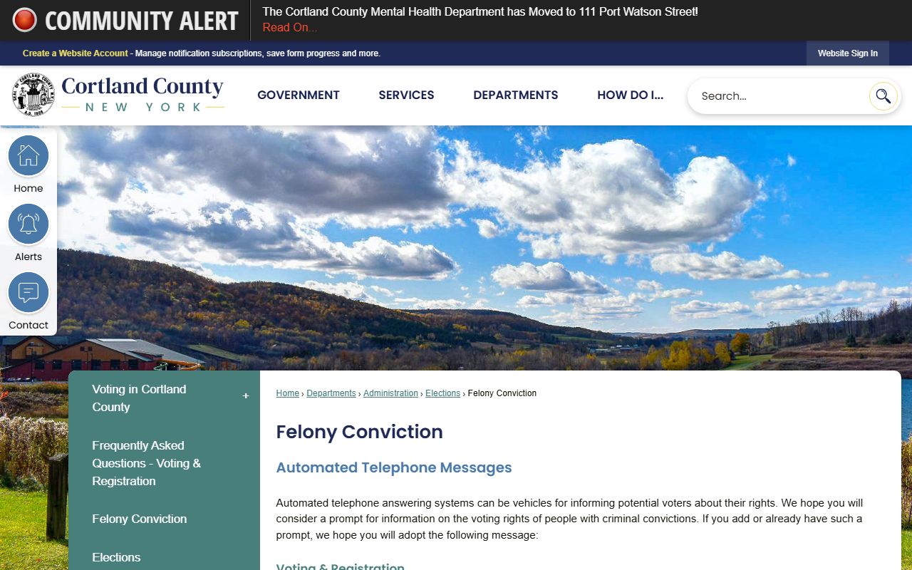 Cortland County criminal history records