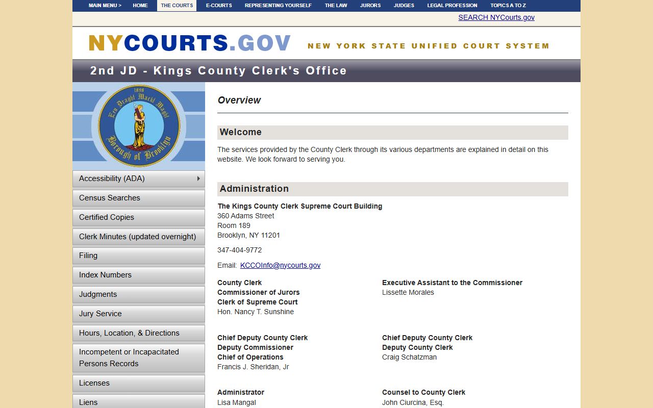 Kings County criminal history records