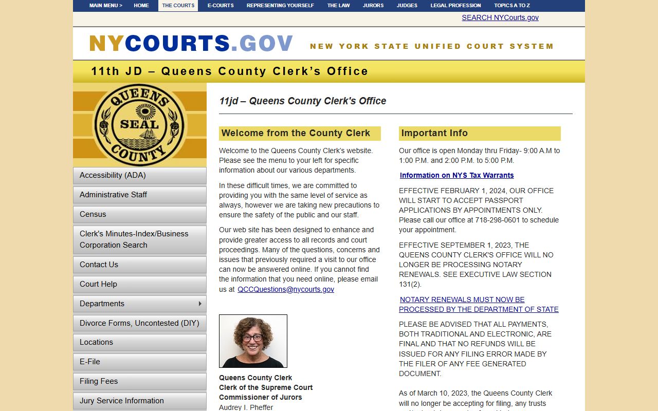 Queens County criminal history records