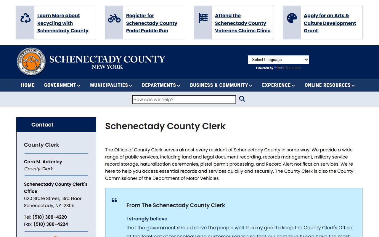 Schenectady County Clerk's Office criminal records