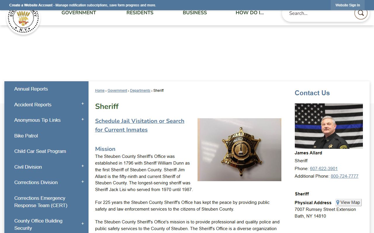 Steuben County criminal history records