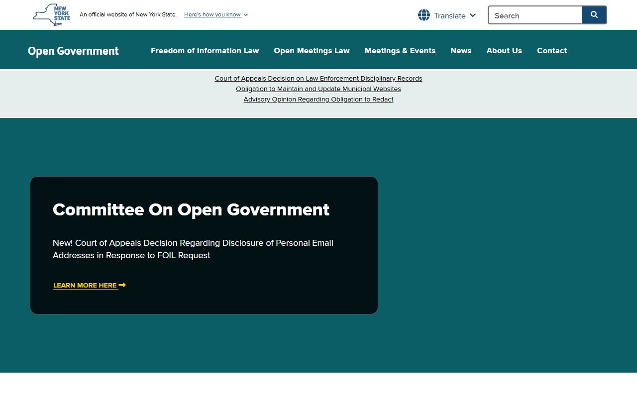 New York Committee on Open Government criminal history records access