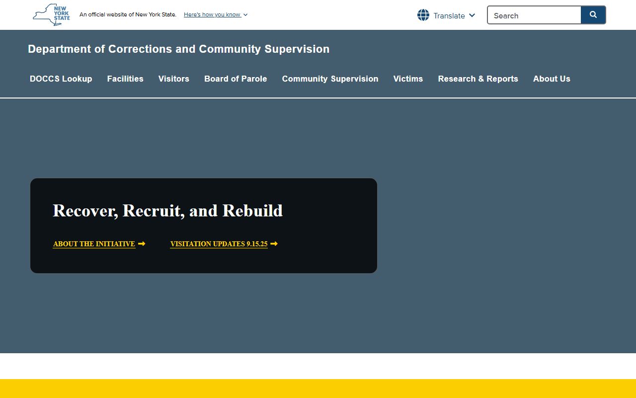 New York DOCCS criminal history and corrections records