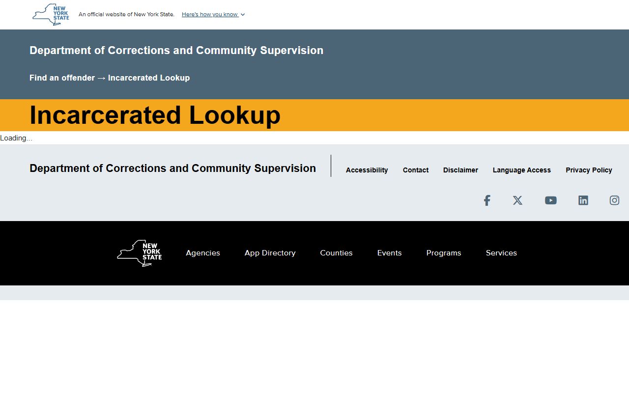 New York DOCCS incarcerated lookup for criminal history